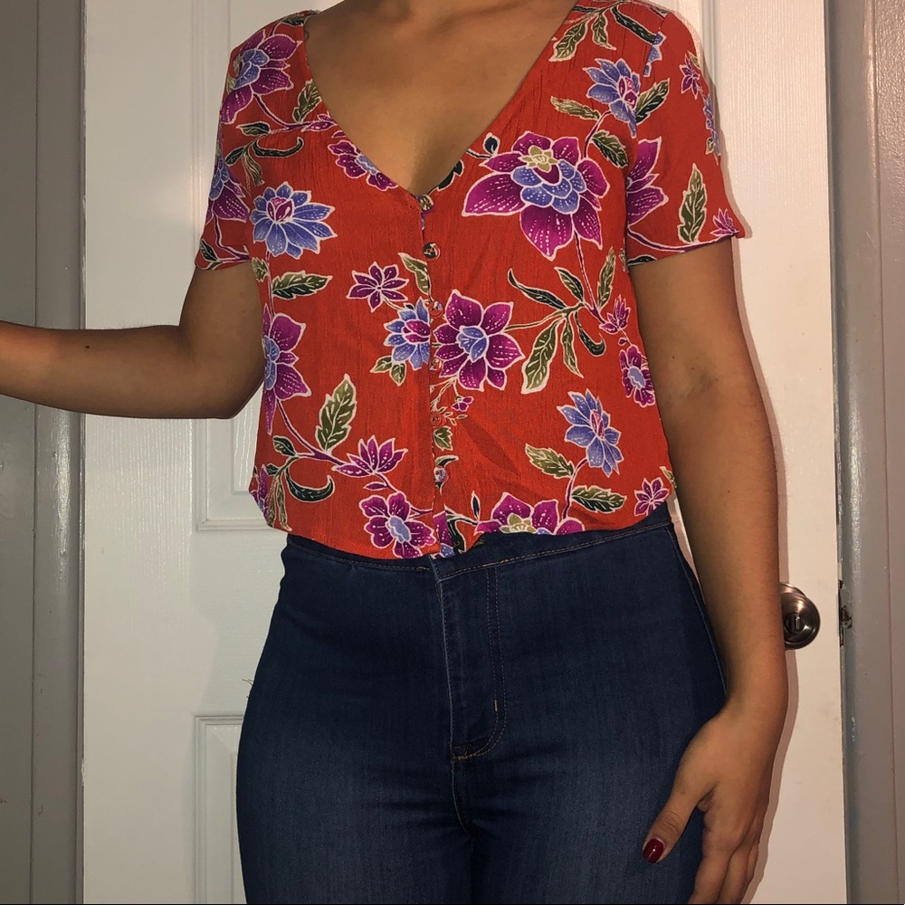 Forever 21 Floral Print Crop Top